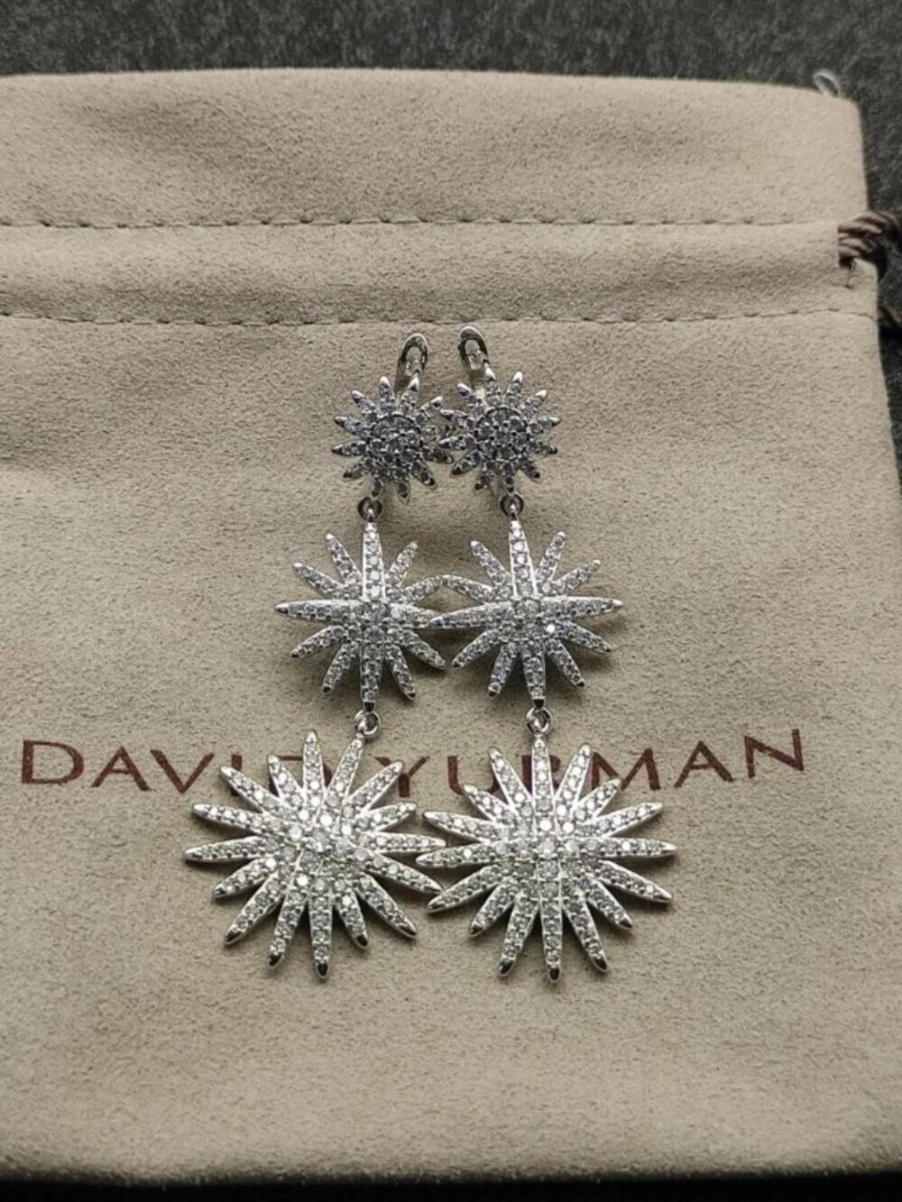 ✧David Yurman 925 Silver Earrings with Original Pouch